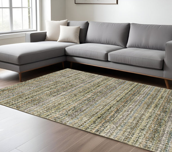 HomeRoots 10' Modern Gray and Ivory Abstract Area Rug - Durable, Stylish, Stain-Resistant for Any Room 7' X 10' 510159