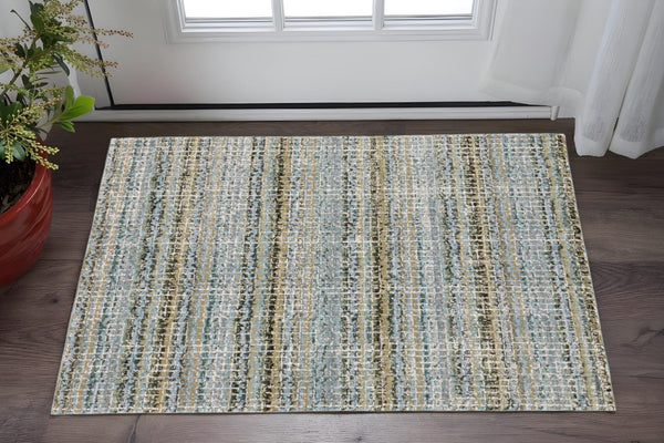 Homeroots 2'' Artistic Gray And Ivory Abstract Area Rug - Durable, Stain-resistant Design For Kids And Pets 2' X 3' Nylon,Polypropylene 510163