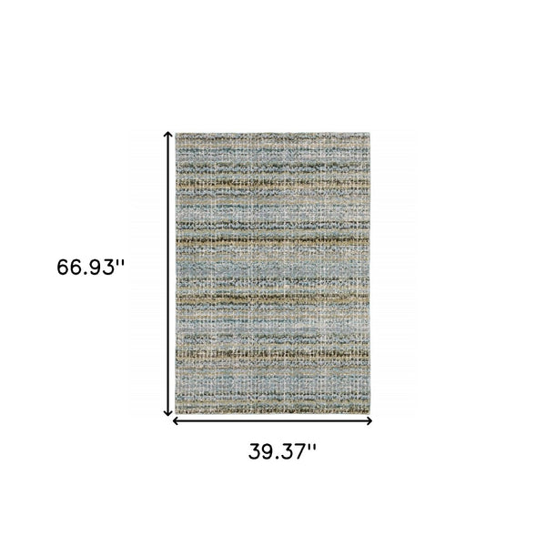 HomeRoots 10' Modern Gray and Ivory Abstract Area Rug - Durable, Stylish, Stain-Resistant for Any Room 3' x 5' 510166