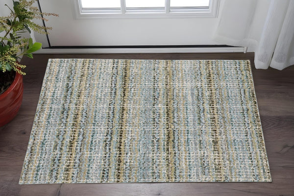 HomeRoots 10' Modern Gray and Ivory Abstract Area Rug - Durable, Stylish, Stain-Resistant for Any Room 3' x 5' 510166