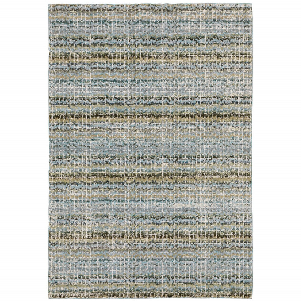 HomeRoots 10' Modern Gray and Ivory Abstract Area Rug - Durable, Stylish, Stain-Resistant for Any Room 5' X 7' 510167