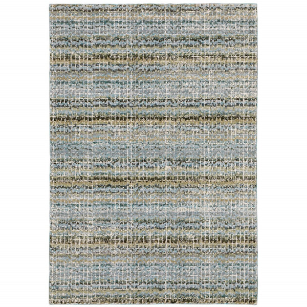 HomeRoots 10' Modern Gray and Ivory Abstract Area Rug - Durable, Stylish, Stain-Resistant for Any Room 5' X 7' 510167