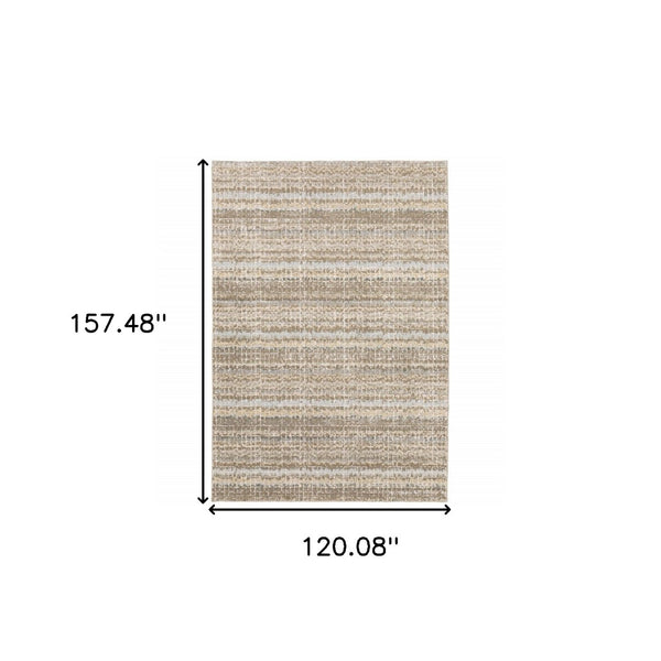 HomeRoots 10' Modern Gray and Ivory Abstract Area Rug - Durable, Stylish, Stain-Resistant for Any Room 10' X 13' 510171