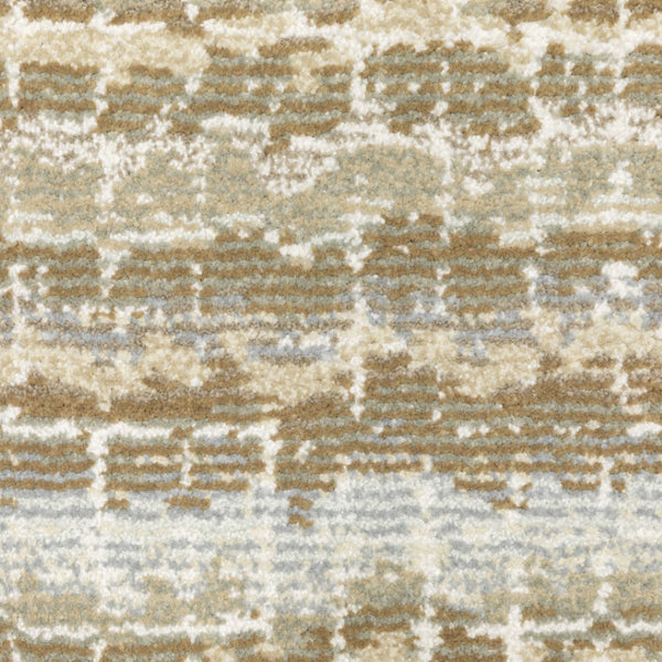 HomeRoots 10' Modern Gray and Ivory Abstract Area Rug - Durable, Stylish, Stain-Resistant for Any Room Ivory/ Grey 2'3" x 8' 510173