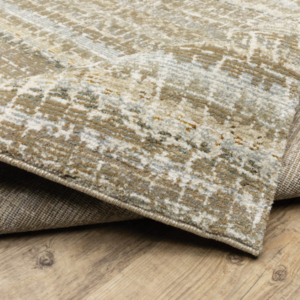 HomeRoots 10' Modern Gray and Ivory Abstract Area Rug - Durable, Stylish, Stain-Resistant for Any Room Ivory/ Grey 2'3" x 8' 510173