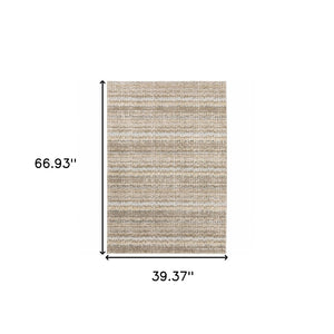 HomeRoots 10' Modern Gray and Ivory Abstract Area Rug - Durable, Stylish, Stain-Resistant for Any Room 3' x 5' 510175