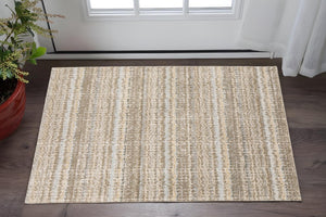 HomeRoots 10' Modern Gray and Ivory Abstract Area Rug - Durable, Stylish, Stain-Resistant for Any Room 3' x 5' 510175