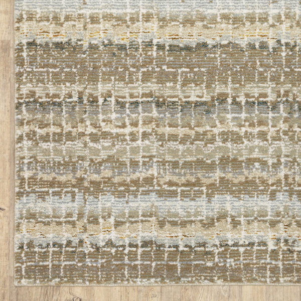 HomeRoots 10' Modern Gray and Ivory Abstract Area Rug - Durable, Stylish, Stain-Resistant for Any Room 5' X 7' 510176