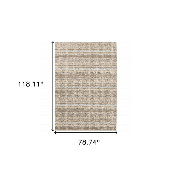 HomeRoots 10' Modern Gray and Ivory Abstract Area Rug - Durable, Stylish, Stain-Resistant for Any Room 7' X 10' 510177