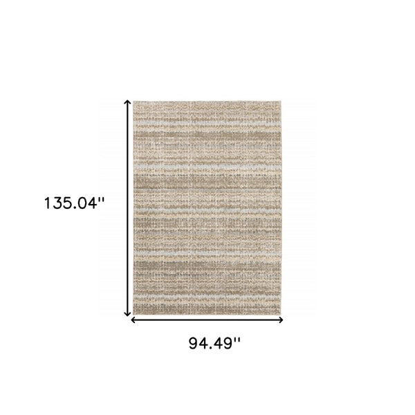 HomeRoots 10' Modern Gray and Ivory Abstract Area Rug - Durable, Stylish, Stain-Resistant for Any Room 8' X 11' 510178