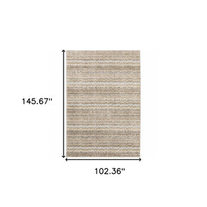 HomeRoots 10' Modern Gray and Ivory Abstract Area Rug - Durable, Stylish, Stain-Resistant for Any Room 9' X 12' 510179