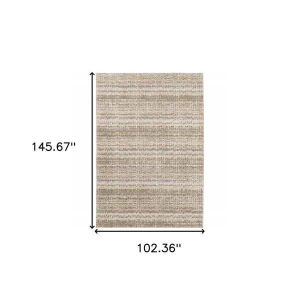 HomeRoots 10' Modern Gray and Ivory Abstract Area Rug - Durable, Stylish, Stain-Resistant for Any Room 9' X 12' 510179
