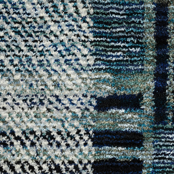 Homeroots 12' Runner Blue Geometric Power Loom Runner Rug Blue Other Material 510183