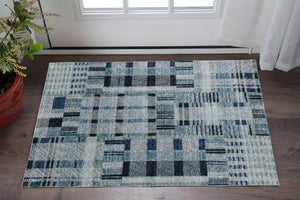 HomeRoots 10' Geometric Power Loom Area Rug – Stylish, Durable, and Family-Friendly Design for Modern Spaces 3' x 5' 510184