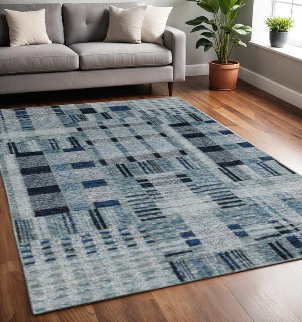 HomeRoots 10' Geometric Power Loom Area Rug – Stylish, Durable, and Family-Friendly Design for Modern Spaces 5' X 7' 510185