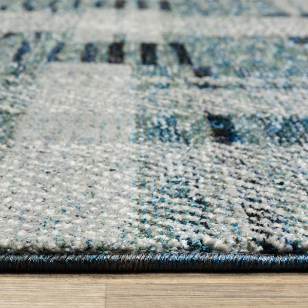 Homeroots 9' X 12' Blue Geometric Power Loom Area Rug Blue Other Material 510188