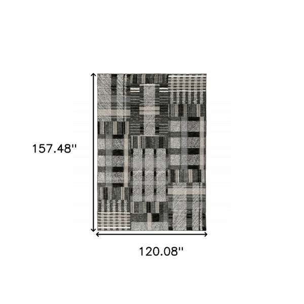 HomeRoots 10' Geometric Power Loom Area Rug – Stylish, Durable, and Family-Friendly Design for Modern Spaces 10' X 13' 510189