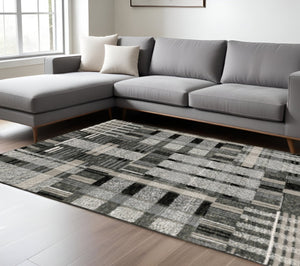 HomeRoots 10' Geometric Power Loom Area Rug – Stylish, Durable, and Family-Friendly Design for Modern Spaces 10' X 13' 510189