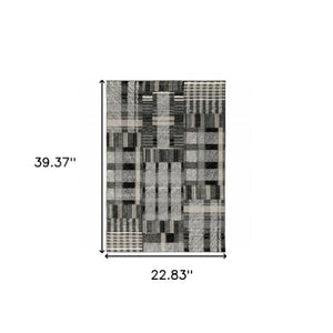 Homeroots 2' Blue Geometric Power Loom Area Rug - Stylish, Stain-resistant Design For Pets And Kids' Spaces 2' X 3' Nylon,Polypropylene 510190