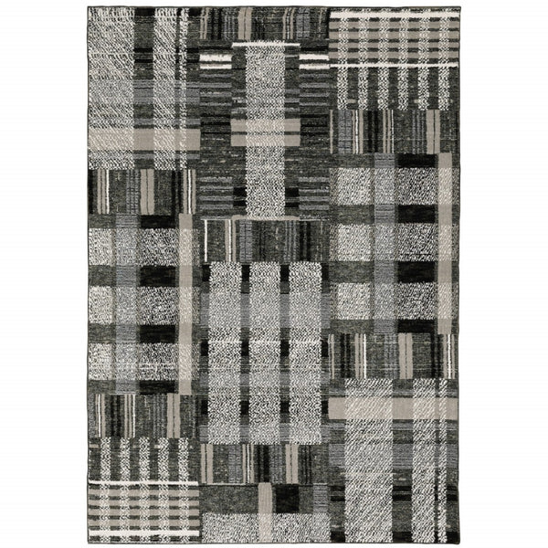 HomeRoots 10' Geometric Power Loom Area Rug – Stylish, Durable, and Family-Friendly Design for Modern Spaces 3' x 5' 510193