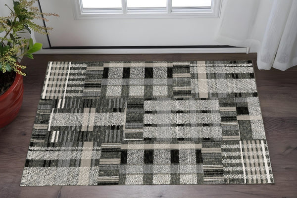 HomeRoots 10' Geometric Power Loom Area Rug – Stylish, Durable, and Family-Friendly Design for Modern Spaces 3' x 5' 510193