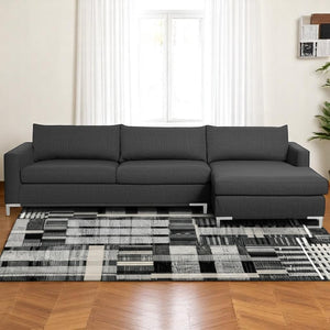 HomeRoots 10' Geometric Power Loom Area Rug – Stylish, Durable, and Family-Friendly Design for Modern Spaces 7' X 10' 510195