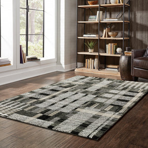 HomeRoots 10' Geometric Power Loom Area Rug – Stylish, Durable, and Family-Friendly Design for Modern Spaces 8' X 11' 510196