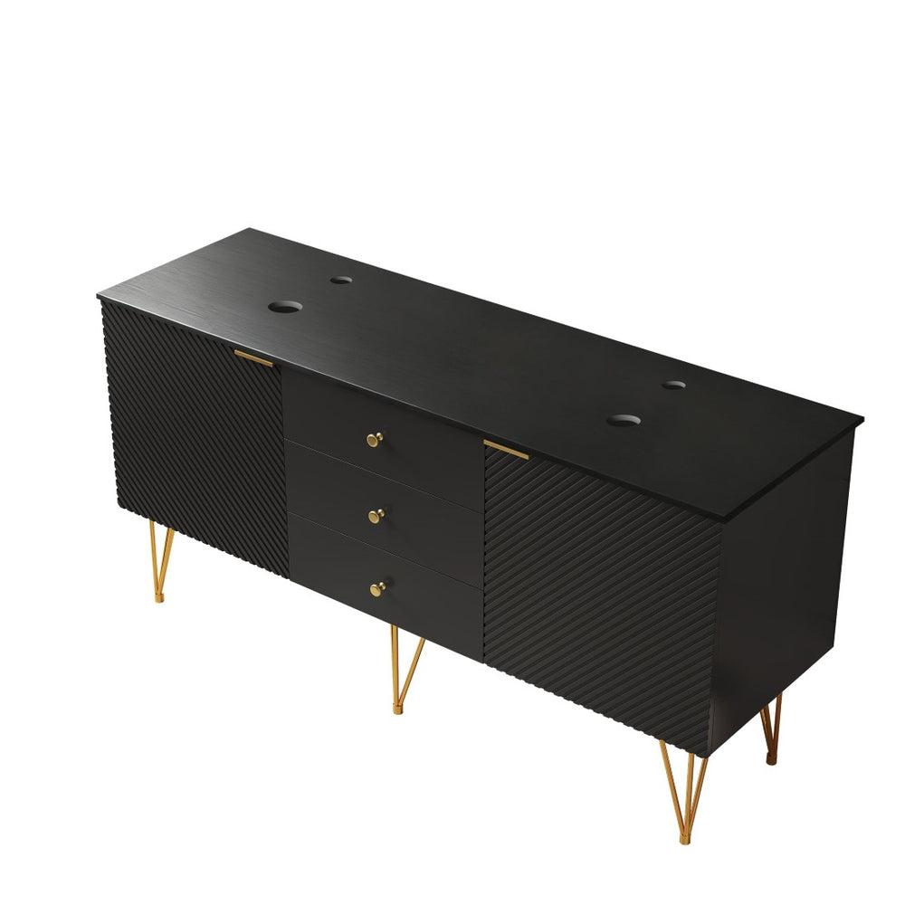 English Elm Dina Wall Mounted Plywood Vanity Sintered Stone Top Soft Close Drawers Dark Walnut W2615P303714