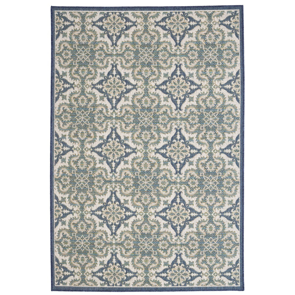 Capel Rugs Captiva-tile Indoor/Outdoor Collection: Captivating Colors & Durable Design For Elegant Spaces Blue, Green 100% Olefin 5102rs07101010420