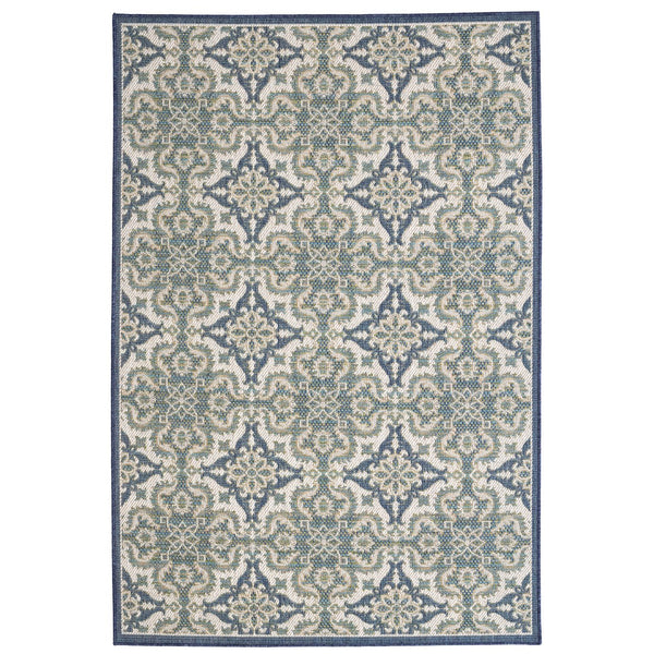 Capel Rugs Captiva-tile Indoor/Outdoor Collection: Captivating Colors & Durable Design For Elegant Spaces Blue, Green 100% Olefin 5102rs07101010420