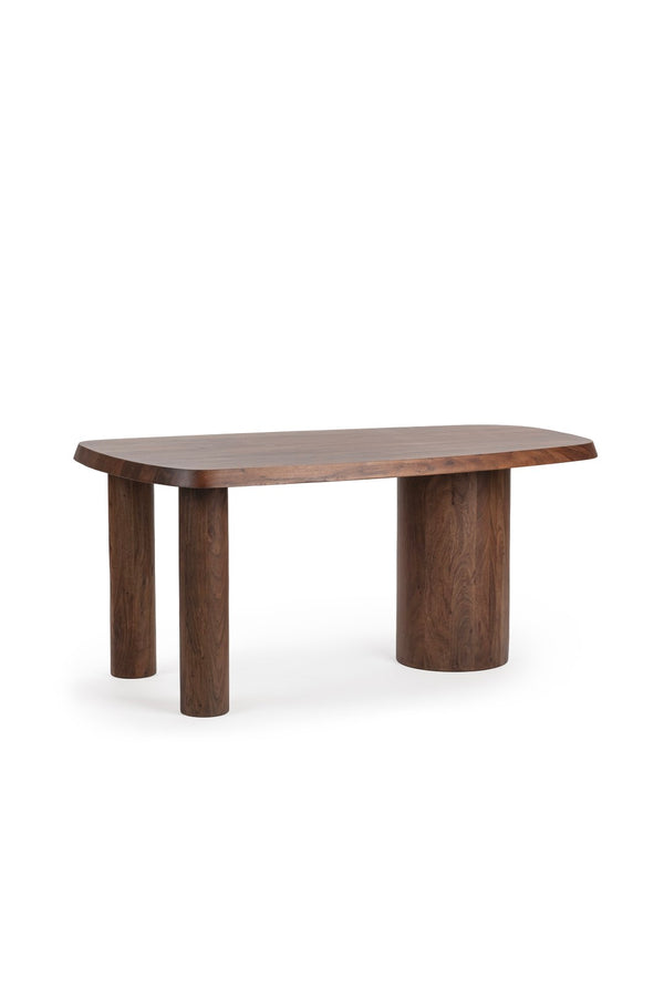 Classic Home Saunders Desk in Crimson Husk - Stylish Acacia Wood with Metal Frame for Modern Workspace Elegance 51020019