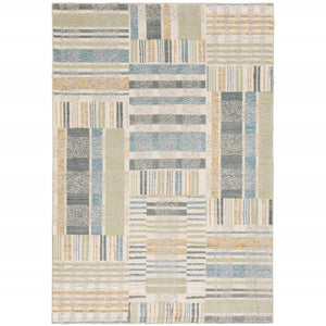 HomeRoots 10' Geometric Power Loom Area Rug – Stylish, Durable, and Family-Friendly Design for Modern Spaces 8' X 11' 510205