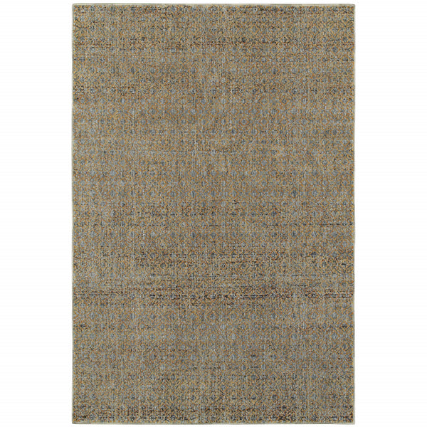 Homeroots 10' X 13' Blue And Silver Geometric Power Loom Area Rug Blue,Gold Other Material 510207