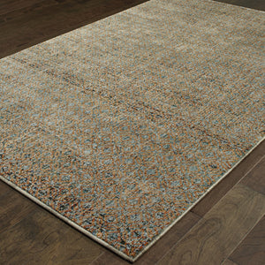 Homeroots 10' X 13' Blue And Silver Geometric Power Loom Area Rug Blue,Gold Other Material 510207