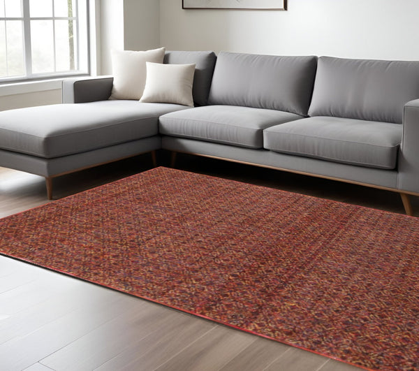 HomeRoots 10' Modern Geometric Distressed Area Rug for Elegant Living Spaces - Soft, Durable, Easy-Care Design 9' X 12' 510224