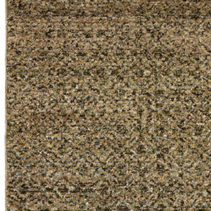 Homeroots 8' Runner Green Geometric Power Loom Runner Rug Green,Gold Other Material 510227