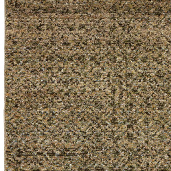 Homeroots 8' Runner Green Geometric Power Loom Runner Rug Green,Gold Other Material 510227