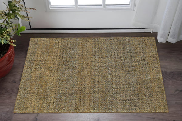 HomeRoots 10' Modern Geometric Distressed Area Rug for Elegant Living Spaces - Soft, Durable, Easy-Care Design 3' x 5' 510229