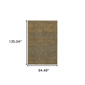 Homeroots 8' X 11' Green Geometric Power Loom Area Rug Green,Gold Other Material 510232