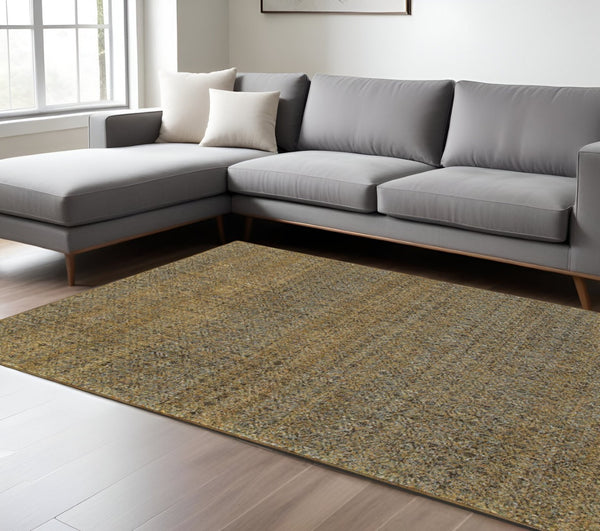 HomeRoots 10' Modern Geometric Distressed Area Rug for Elegant Living Spaces - Soft, Durable, Easy-Care Design 8' X 11' 510232