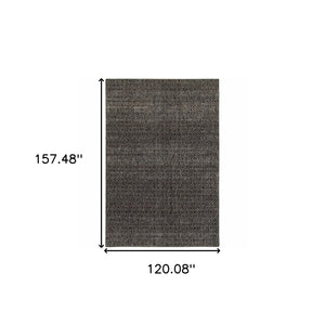 Homeroots 10' X 13' Gray Geometric Power Loom Area Rug Black,Grey Other Material 510234