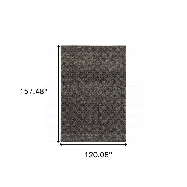 Homeroots 10' X 13' Gray Geometric Power Loom Area Rug Black,Grey Other Material 510234