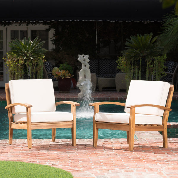 English Elm Christopher Knight Home® - Peyton Club Chair - Stylish Outdoor Seating With Durable Acacia Frame & Water-Resistant Cushions 57973.00BEI