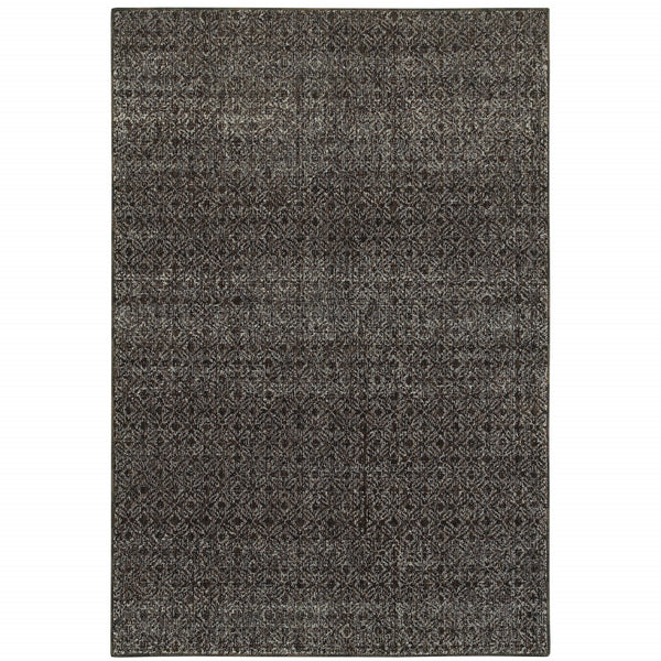 Homeroots 3' X 5' Gray Geometric Power Loom Area Rug Black,Grey Other Material 510238