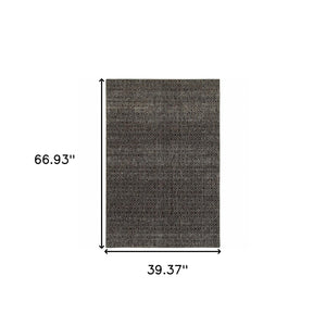 Homeroots 3' X 5' Gray Geometric Power Loom Area Rug Black,Grey Other Material 510238