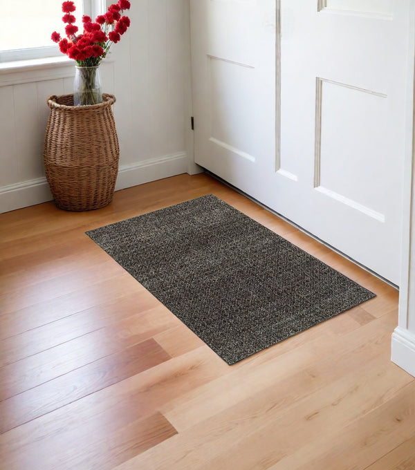 Homeroots 3' X 5' Gray Geometric Power Loom Area Rug Black,Grey Other Material 510238