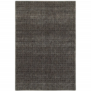 Homeroots 5' X 7' Gray Geometric Power Loom Area Rug Black,Grey Other Material 510239
