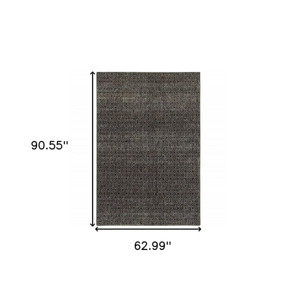 HomeRoots 10' Modern Geometric Distressed Area Rug for Elegant Living Spaces - Soft, Durable, Easy-Care Design 5' X 7' 510239