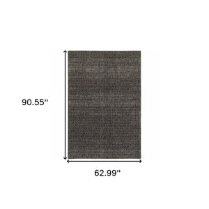 Homeroots 5' X 7' Gray Geometric Power Loom Area Rug Black,Grey Other Material 510239