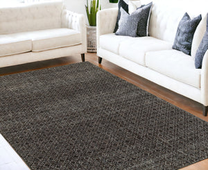 Homeroots 5' X 7' Gray Geometric Power Loom Area Rug Black,Grey Other Material 510239